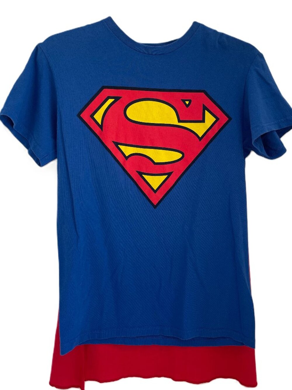 DC Comics SUPERMAN T-Shirt Short Sleeve Crew Neck Graphic Adult Size Small Blue